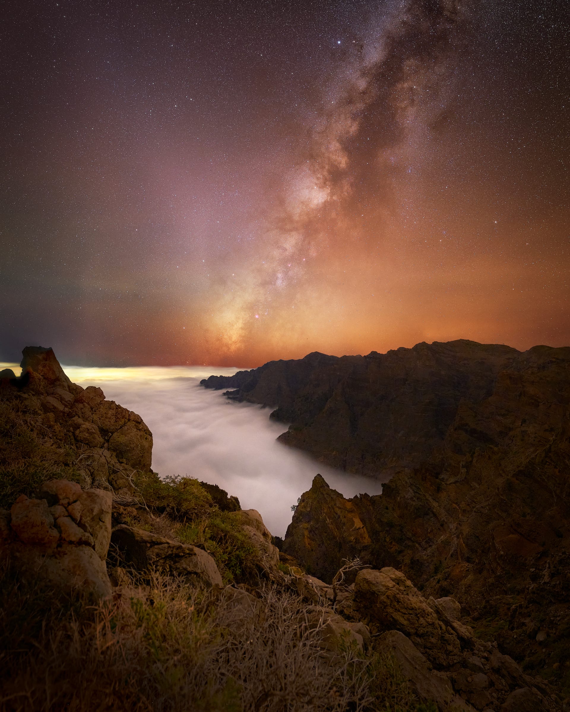 River cloud meeting the burning galaxy