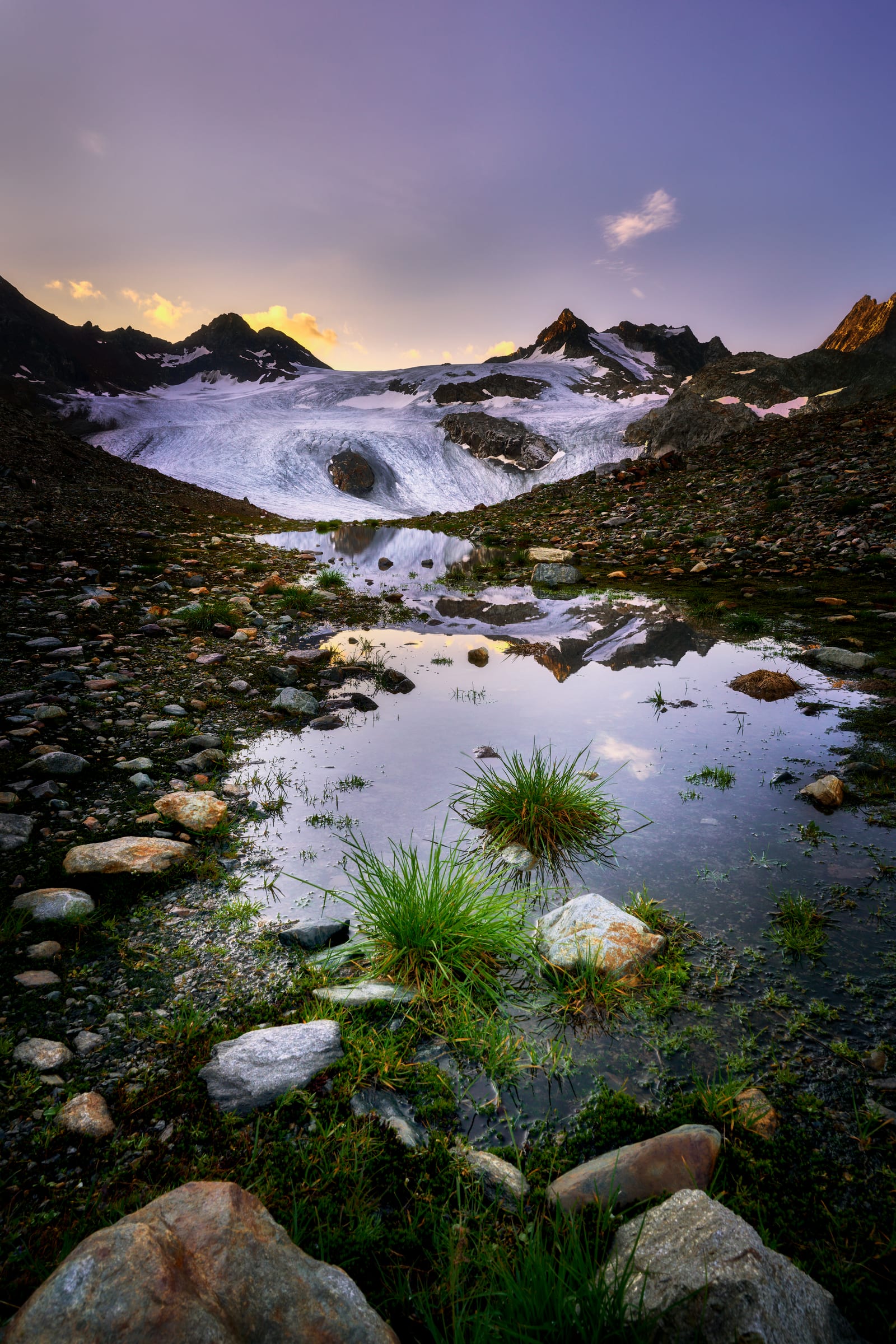 Dawn at the Silvrettagletscher